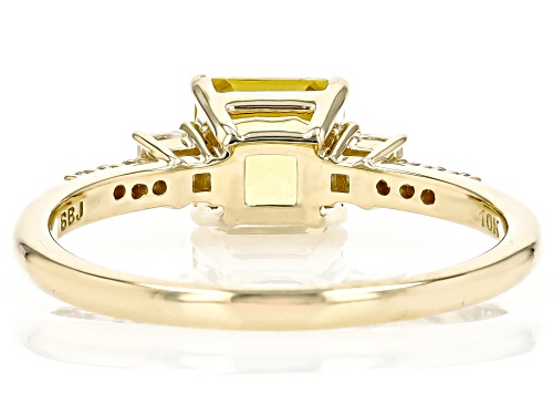0.98ct Yellow Beryl With 0.31ctw White Zircon 10k Yellow Gold Ring - Size 7