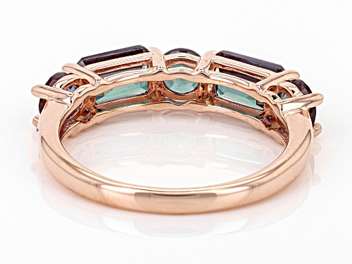 2.03ctw Lab Created Alexandrite 10k Rose Gold Ring - Size 8