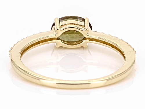 0.60ct Green And Orange Andalusite With 0.12ctw White Zircon 10K Yellow Gold Ring - Size 9