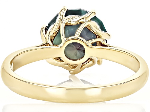 3.10ct Lab Created Alexandrite 10k Yellow Gold Ring - Size 12