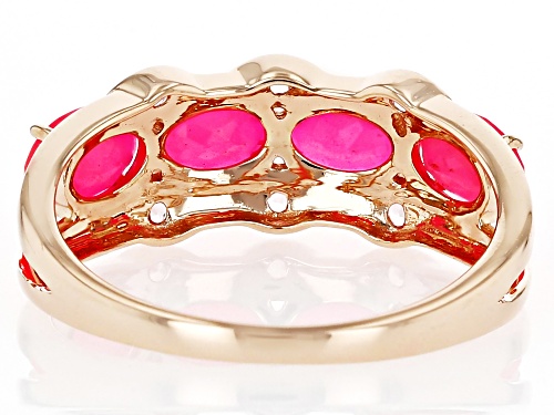 0.85ctw Pink Ethiopian With 0.10ctw Pink Spinel 10k Rose Gold Ring - Size 12