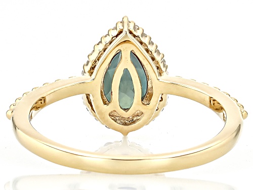 1.45ct Lab Created Alexandrite With 0.14ctw White Diamond 10k Yellow Gold Ring - Size 7
