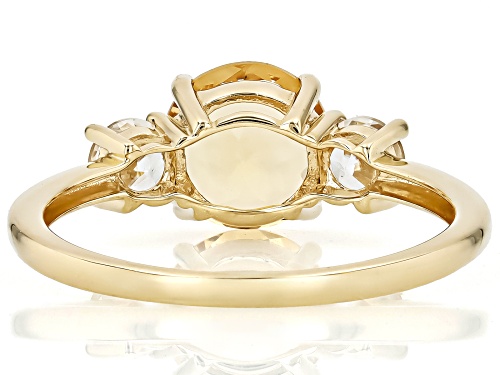 1.90ct Yellow Beryl With 0.78ctw White Zircon 10k Yellow Gold Ring - Size 7