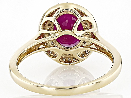 2.15ct John Saul Ruby With 0.22ctw White Diamond 10k Yellow Gold Ring - Size 9