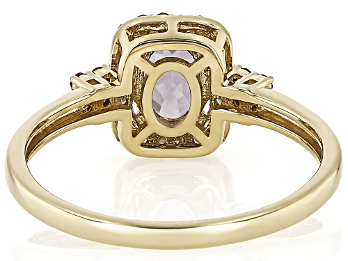 0.65ct Purple Spinel With 0.14ctw White And 0.08ctw Champagne Diamond 10k Yellow Gold Ring - Size 8