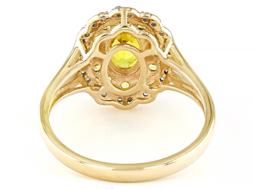 1.32ctw Yellow Sapphire With 0.10ctw White Diamond 14k Yellow Gold Ring - Size 8