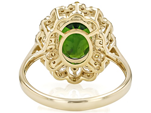 2.30ct Chrome Diopside With 0.41ctw Yellow Diamond 10k Yellow Gold Ring - Size 6