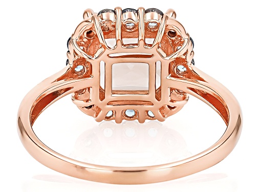 2.17ct Cor De Rosa™ Morganite, 0.34ctw Santa Maria Aquamarine 0.04ctw Diamond 10k Rose Gold Ring - Size 5