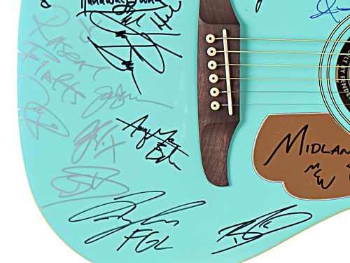Back The Beat: 2019 CMA Fest Autographed Fender Guitar Aqua Blue