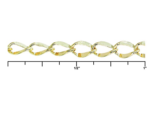 10k Yellow Gold Wave Mirror Grumette Link 24 Inch Chain Necklace - Size 24