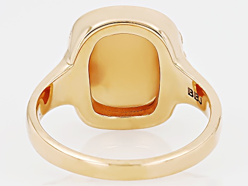Timna Jewelry Collection™ 12x10mm Peach Moonstone Copper Ring - Size 6