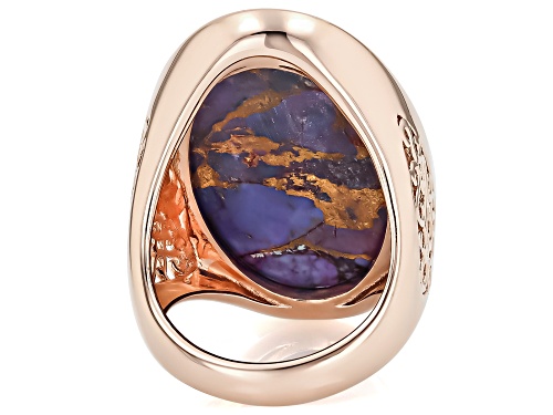 Timna Jewelry Collection™ 30x18mm Oval Purple Turquoise Copper Ring - Size 7