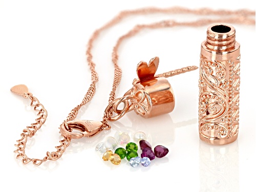 Timna Jewelry Collection™ Copper Dragonfly Prayer Box Pendant With 2.15ctw Mixed Gemstones