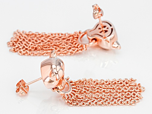 Timna Jewelry Collection™ .05ctw Round Vermelho Garnet Copper Jaguar Dangle Tassel Earrings
