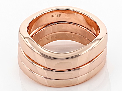 Timna Jewelry Collection™ Copper Stackable Graduated MM Wavy Band 3-Ring Set - Size 7