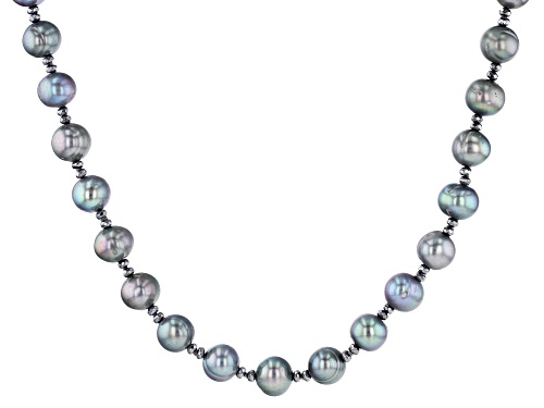 Silver Cultured Freshwater Pearl, Hematine & Bella Luce(TM) Rhodium Over Silver 28 Inch Necklace - Size 28