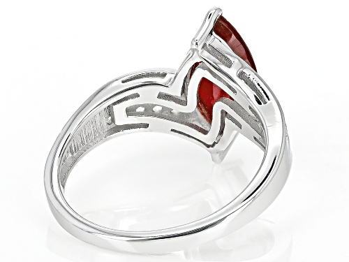 1.82ct Marquise Mahaleo® Ruby With 0.30ctw White Zircon Rhodium Over Sterling Silver Ring - Size 9
