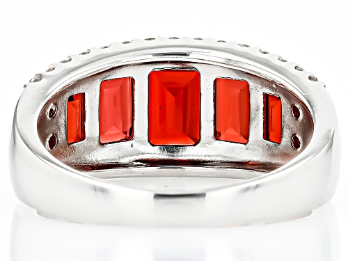 3.16ctw Mixed Shape Vermelho Garnet™ With 0.54ctw White Zircon Rhodium Over Silver Ring - Size 6