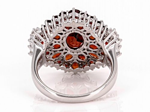 4.52ctw Mixed Shapes Vermelho Garnet™ With 0.49ctw White Zircon Rhodium Over Silver Ring - Size 7