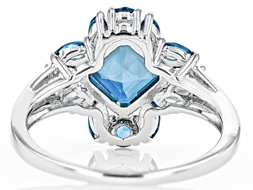 2.79ctw Mixed Shapes London Blue Topaz Rhodium Over Sterling Silver Ring - Size 6