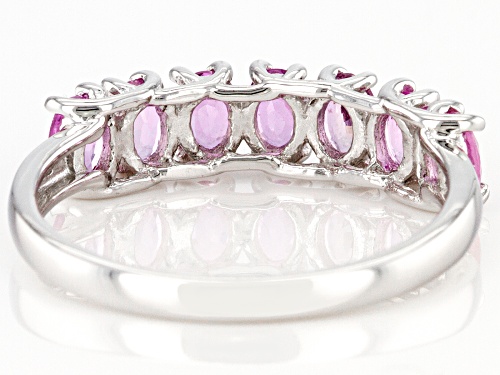 1.25ctw Pink Ceylon Sapphire Rhodium Over Sterling Silver Band Ring - Size 7