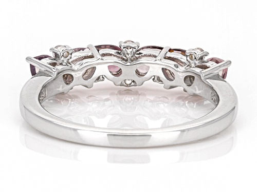 0.61ctw Pear Shape Multicolor Spinel With 0.17ctw White Zircon Rhodium Over Silver Ring - Size 10