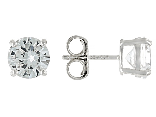 12.10ctw Lab Pink Sapphire, Lab White Sapphire, Lab Blue Sapphire Rhodium Over Silver Earrings Set