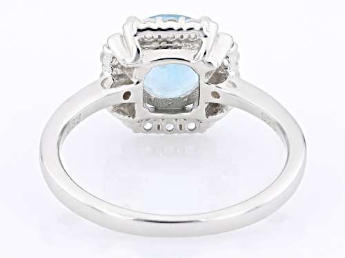 2.00ct Round Glacier Topaz™ And 0.37ctw Round White Zircon Rhodium Over Sterling Silver Ring - Size 10