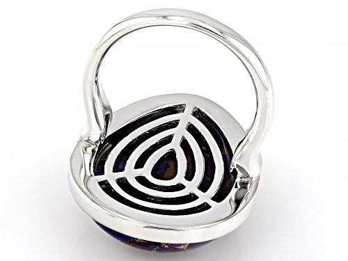 24x18mm Pear Shaped Purple Turquoise Rhodium Over Sterling Silver Solitaire Ring - Size 6