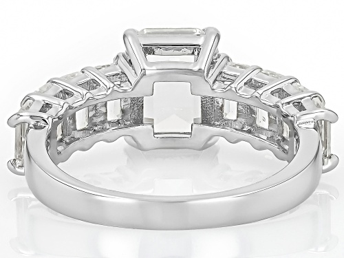 4.40ctw Lab Created White Sapphire Rhodium Over Sterling Silver Ring - Size 8