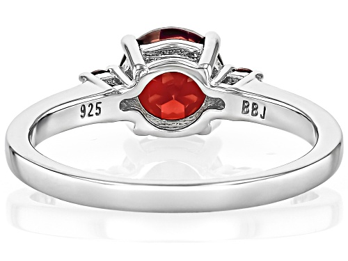 1.47ctw Round Vermelho Garnet™ Rhodium Over Sterling Silver 3-Stone Ring - Size 9
