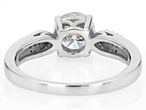 1.77ct Round Strontium Titanate With .18ctw White Zircon Rhodium Over Sterling Silver Ring - Size 6