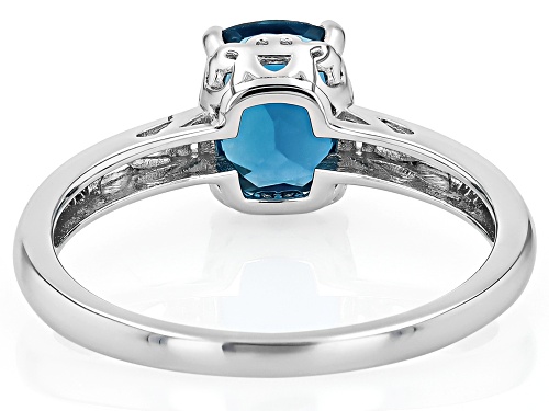 1.40ct Cushion London Blue Topaz Rhodium Over Sterling Silver Solitaire Ring - Size 7