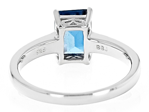 1.70ct Rectangular Octagonal London Blue Topaz Rhodium Over Sterling Silver Solitaire Ring - Size 7