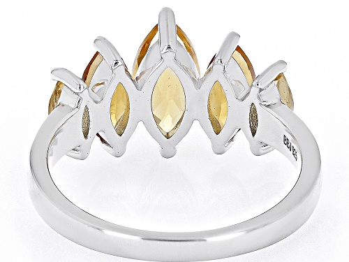 2.01ctw Marquise Madeira Citrine Rhodium Over Sterling Silver Ring - Size 7