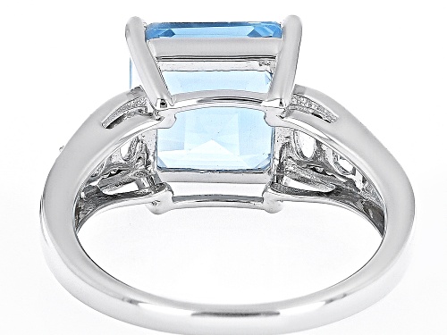 5.87ctw Mixed Shapes Glacier Topaz™ Rhodium Over Sterling Silver Ring - Size 8