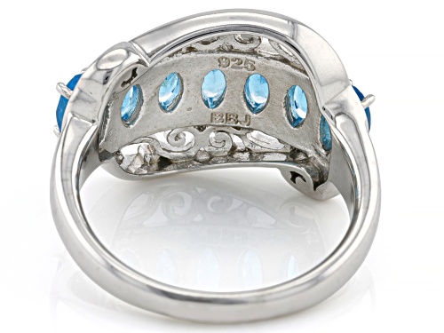 1.43ctw Oval Neon Apatite Rhodium Over Sterling Silver Ring - Size 6