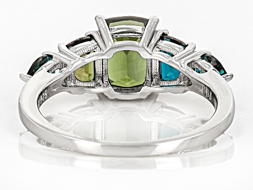 2.52ctw Mixed Shapes Lab Created Alexandrite Rhodium Over Sterling Silver Ring - Size 7