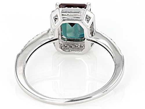 2.59ct Lab Created Alexandrite With 0.29ctw White Zircon Rhodium Over Silver Ring - Size 7