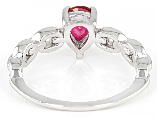 0.52ct Pear Shape Magenta Petalite Rhodium Over Sterling Silver Solitaire Ring - Size 9
