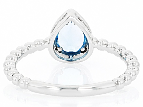 0.68ct Pear Shape Swiss Blue Topaz Rhodium Over Sterling Silver Solitaire Ring - Size 8