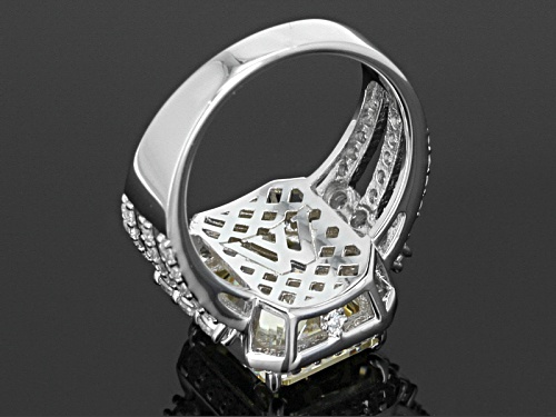 Charles Winston For Bella Luce®13.47ctw Scintillant Cut® Canary & White Diamond Simulant Silver Ring - Size 12