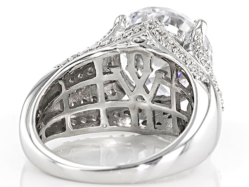 Charles Winston For Bella Luce ® 12.29ctw Rhodium Over Sterling Silver Ring (7.50ctw Dew) - Size 9