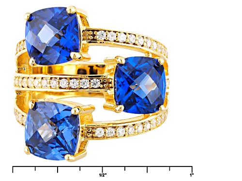 Charles Winston For Bella Luce ® 12.76ctw Tanzanite & Diamond Simulants Eterno ™Yellow Ring - Size 8