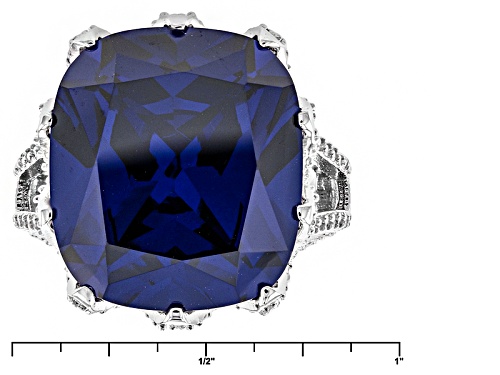Charles Winston For Bella Luce®31.86ctw Tanzanite/White Diamond Simulants Rhodium Over Silver Ring - Size 6