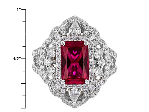 Charles Winston For Bella Luce® Lab Created Ruby & Diamond Simulant Rhodium Over Sterling Ring - Size 9