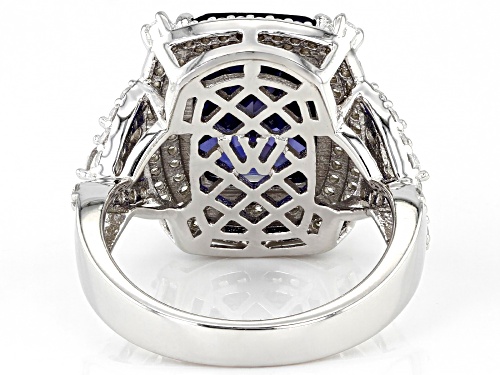 Charles Winston For Bella Luce ® Tanzanite & Diamond Simulants Rhodium Over Sterling Silver Ring - Size 10