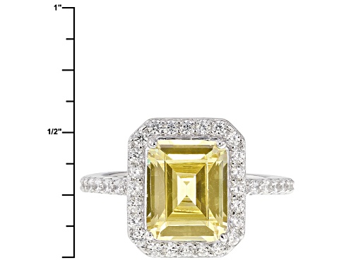 Charles Winston For Bella Luce ® 7.15ctw Ctw Canary & Diamond Simulant Rhodium Over Sterling Ring - Size 11