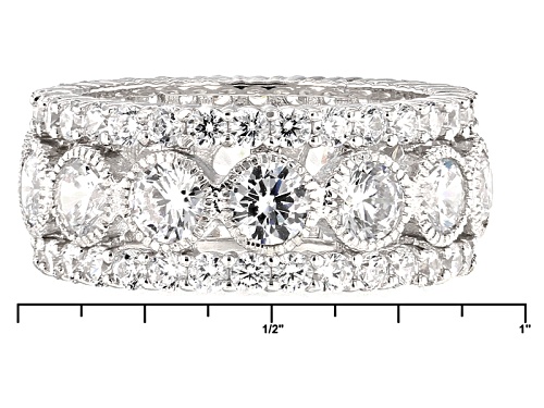 Charles Winston For Bella Luce ® 8.46ctw White Diamond Simulant Rhodium Over Sterling Silver Ring - Size 10