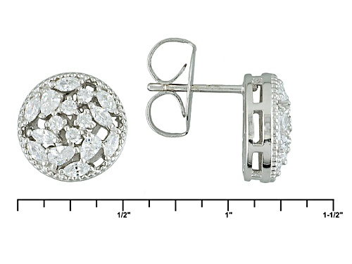 Charles Winston For Bella Luce ® 1.90ctw Diamond Simulant Rhodium Over Sterling Silver Earrings